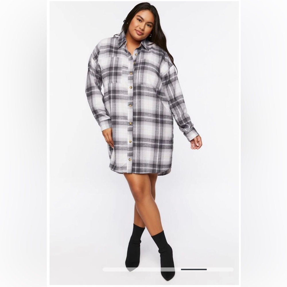 Plaid Shirt Mini Dress